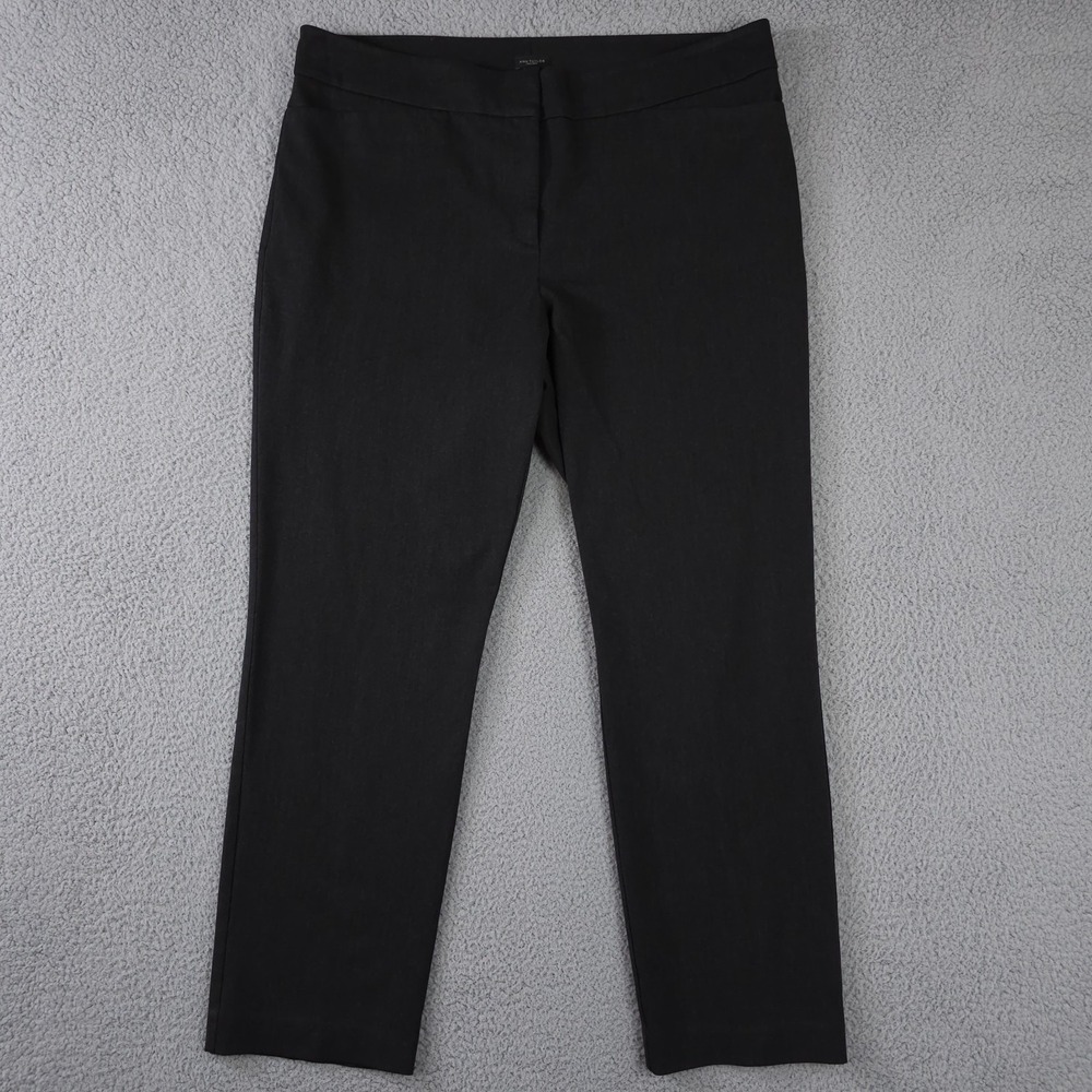 Ann Taylor Pants Womens 14 Dark Gray Black Straight Leg Trousers Career Office